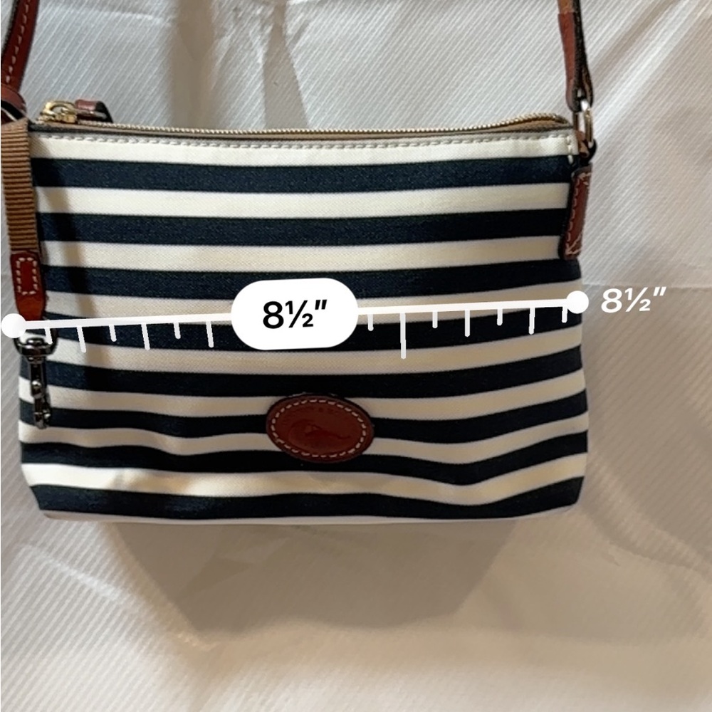 Dooney & Bourke Navy and Cream Striped Crossbody Bag - Picture 7 of 15